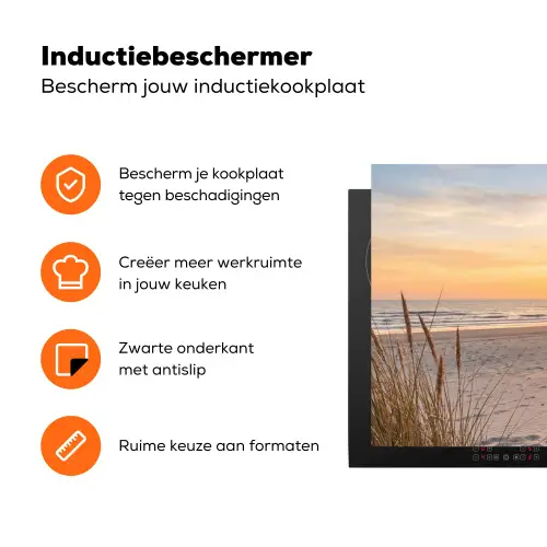 Zonsondergang - Duinen - Zee Inductie beschermer vinyl 3mm klein -zzzzzzz-td-ups