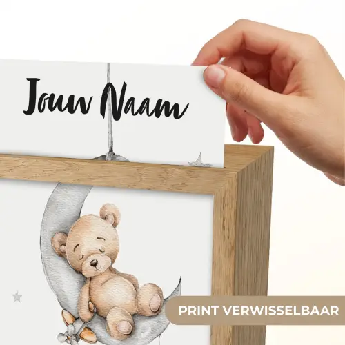 Beer - Maan - Sterren - Kinderen Light Box met kabel (Kinderlampje) klein -USP_websiteprintNL