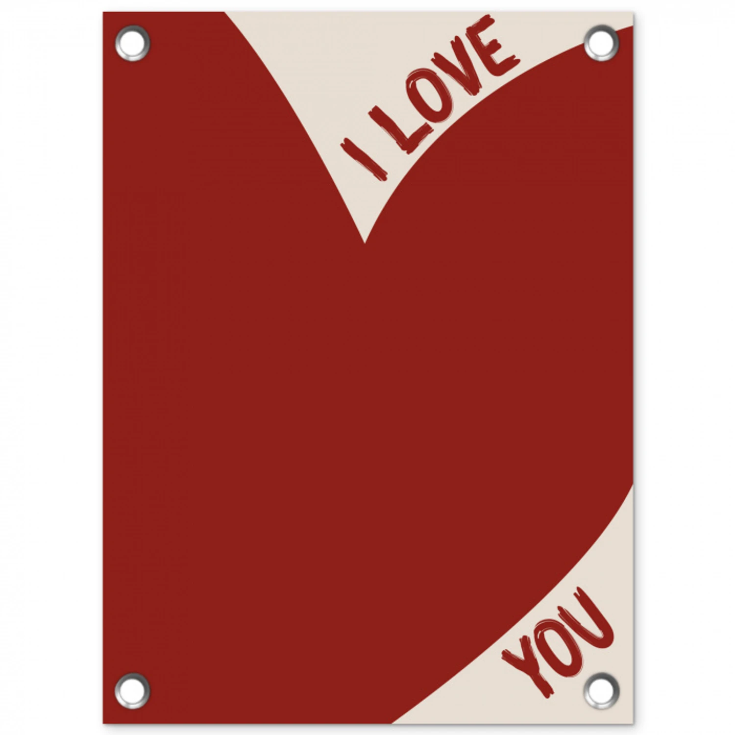 Loveyou - Rood - Hart tuinposter los doek klein -3d