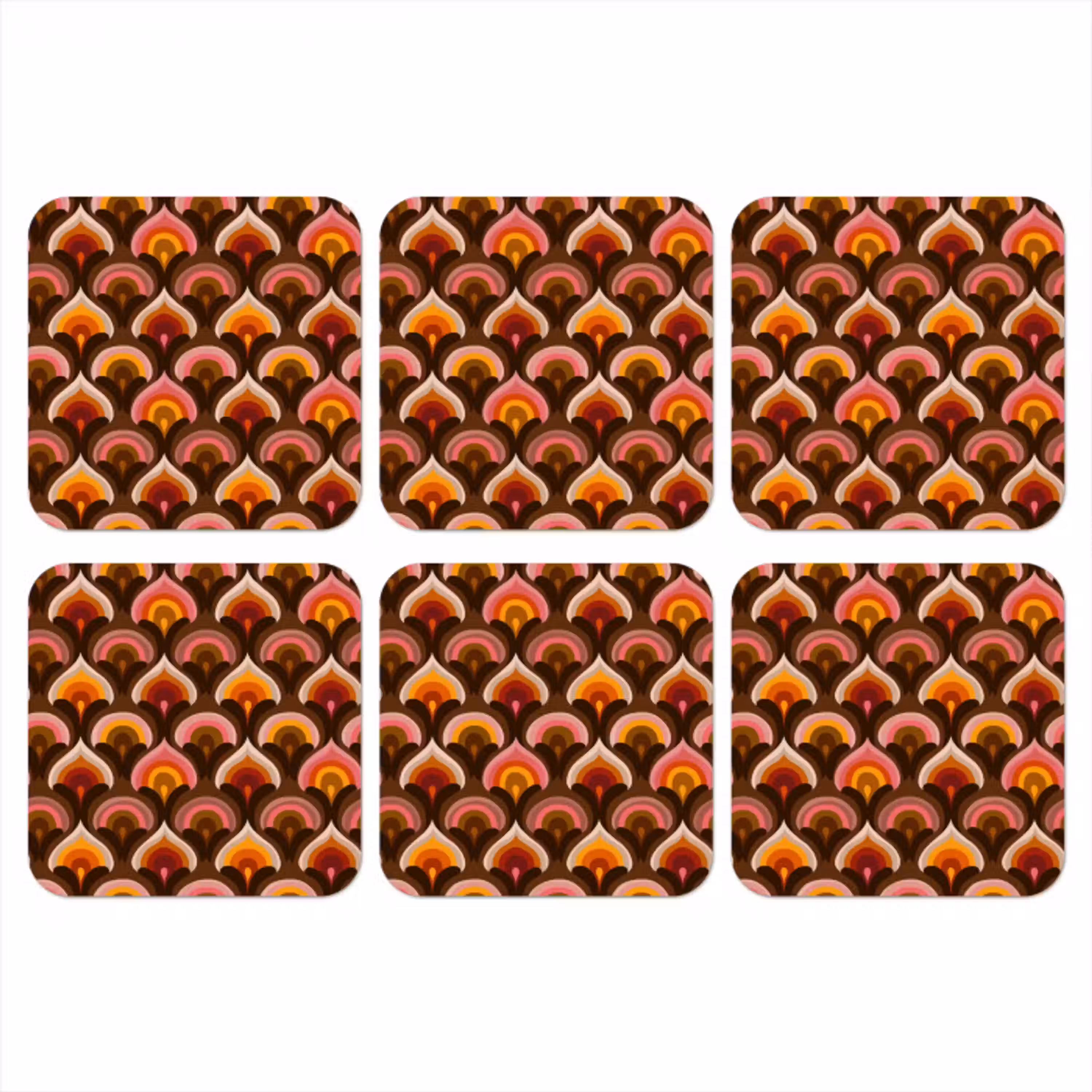 Patroon - Retro - Kleurrijk onderzetter kurk middel 366 -3d