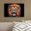 Leeuw - Graffiti - Dieren - Zwart canvas 2cm klein -sfeer3