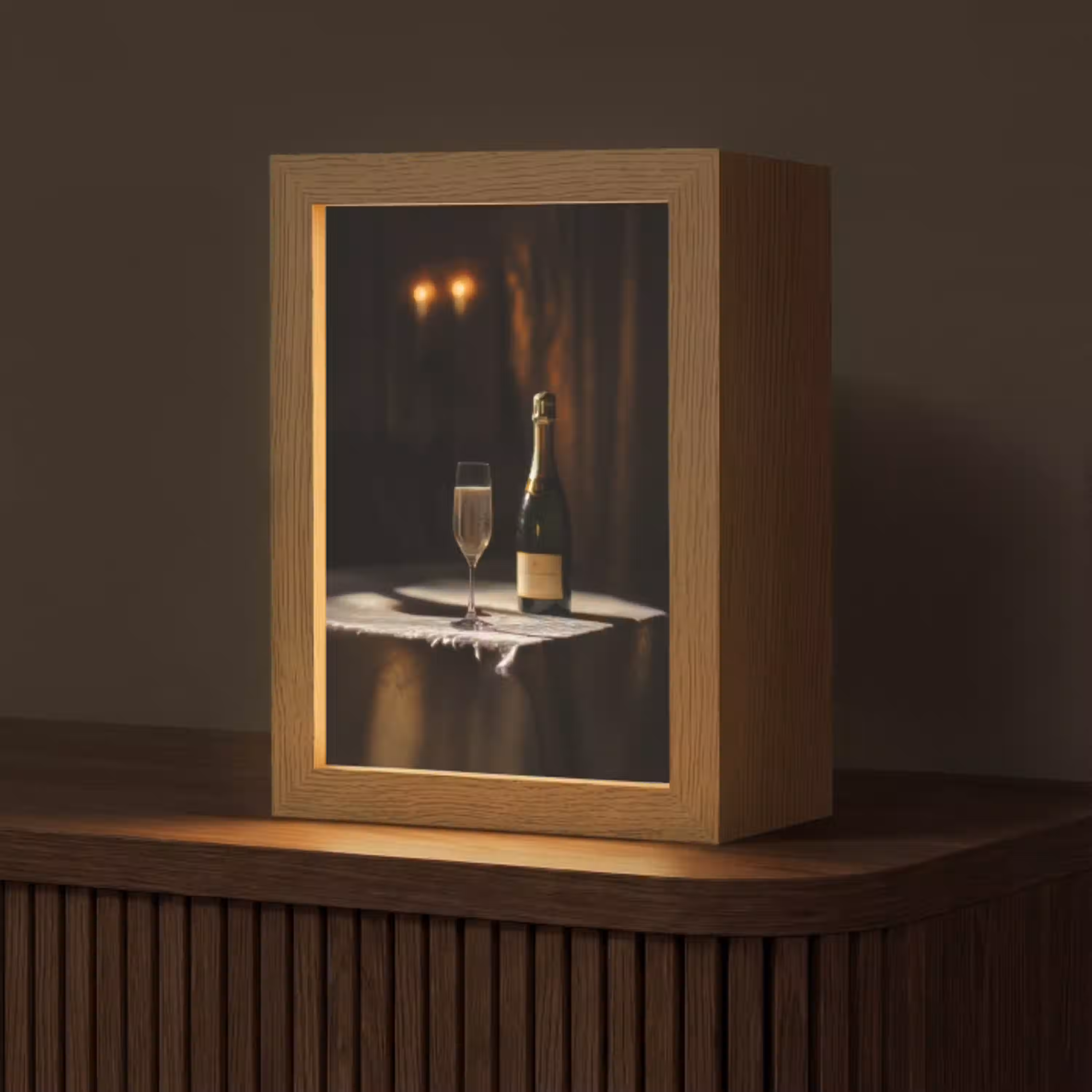 Prosecco - Bubbels - Sfeervol - Drank Light Box met kabel (Tafellamp) klein -z3d_website