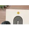 Minimalistisch - Zwarte boog - Gouden cirkel muismat rubber klein -closeup