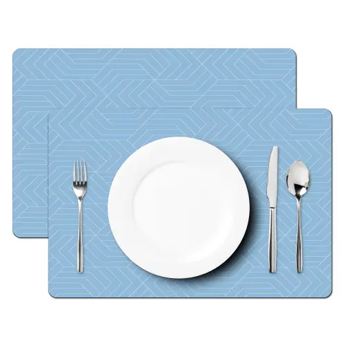 Blauw - Wit - Lijnen - Patroon Placemat vinyl groot 368 -zzsfeer2_Kitchenyeah-website