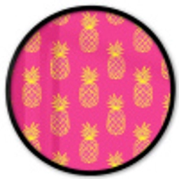 Ananas - Trendy - Roze Fotolijst rond zonder passe partout klein 856 -3d