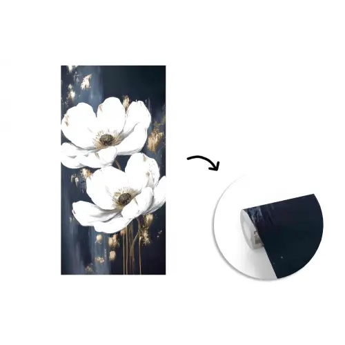 Bloemen - Wit - Abstract fotobehang vinyl groot -3d