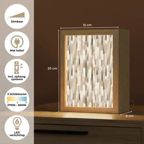 Abstract - Patroon - Kwaststreken Light Box met kabel (Tafellamp) klein 925 -USP_NL