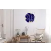Okergeel - Blauw - Eenvoudige lijnen Wandcirkel aluminium klein -woonkamer