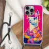Lama - Kimono - Bloemenkrans - Felroze Hoesje iPhone 16 Pro Max met koord klein -sfeer4