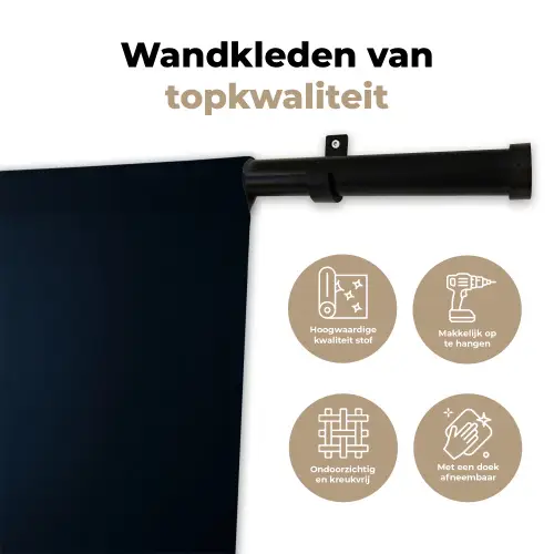 Bestek - Donkerblauw - Goud Wandkleed katoen klein -sfeer2