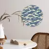 Golven - Klassiek - Blauw Wandcirkel kunststof plaat 5mm dik klein 188 -sfeer4