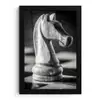 Paard - Hout - Schaalbord - Zwart fotolijst zwart zonder passe partout klein -3d