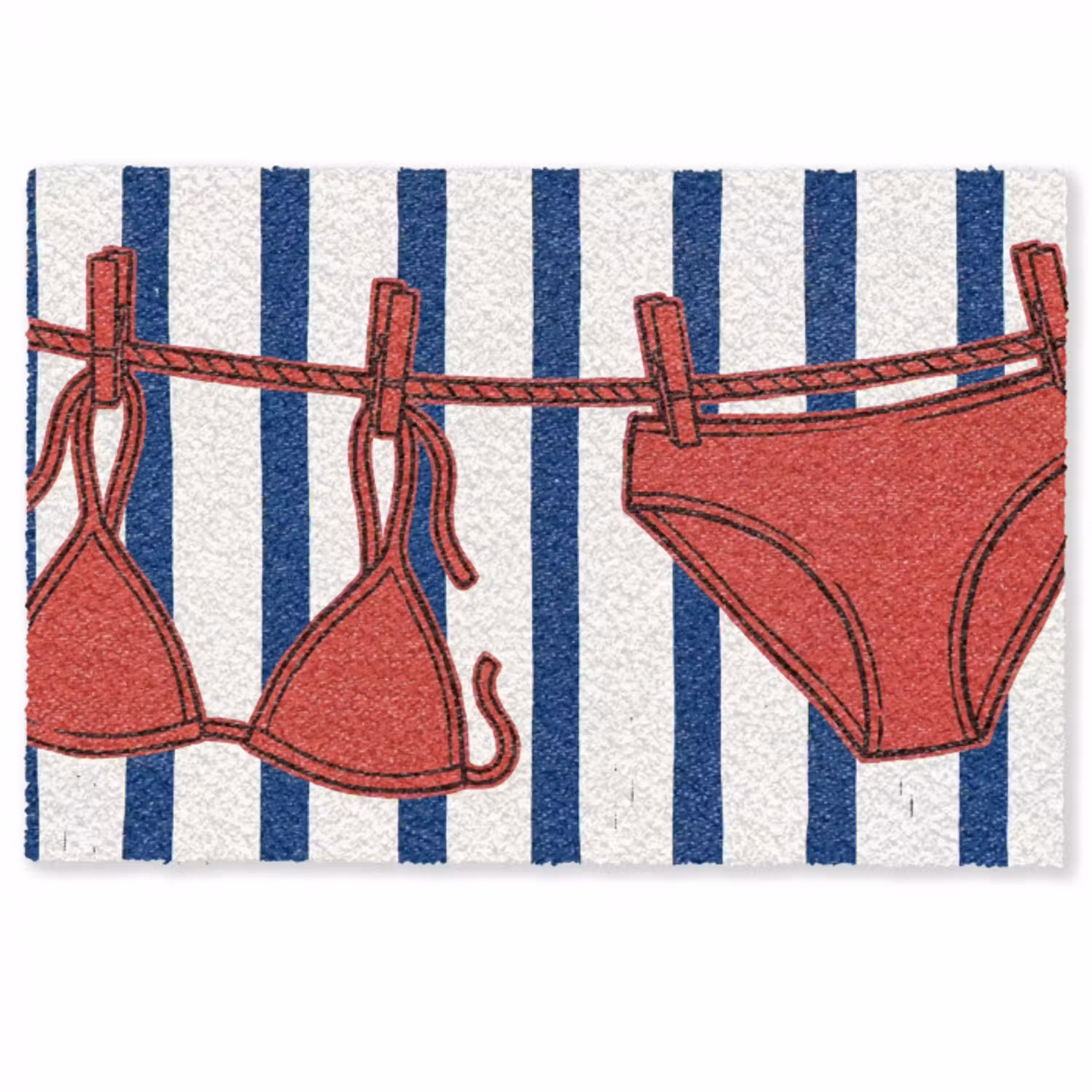 Badkleding - Waslijn - Zomer - Illustratie - Rood Deurmat klein -zkaufland3d