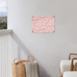 Doolhofpatroon - Roze - Wit - Abstract tuinposter los doek klein 239 -sfeer8