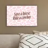 Koeienprint - Roze - Cowboy - Horse canvas 2cm klein -sfeer3
