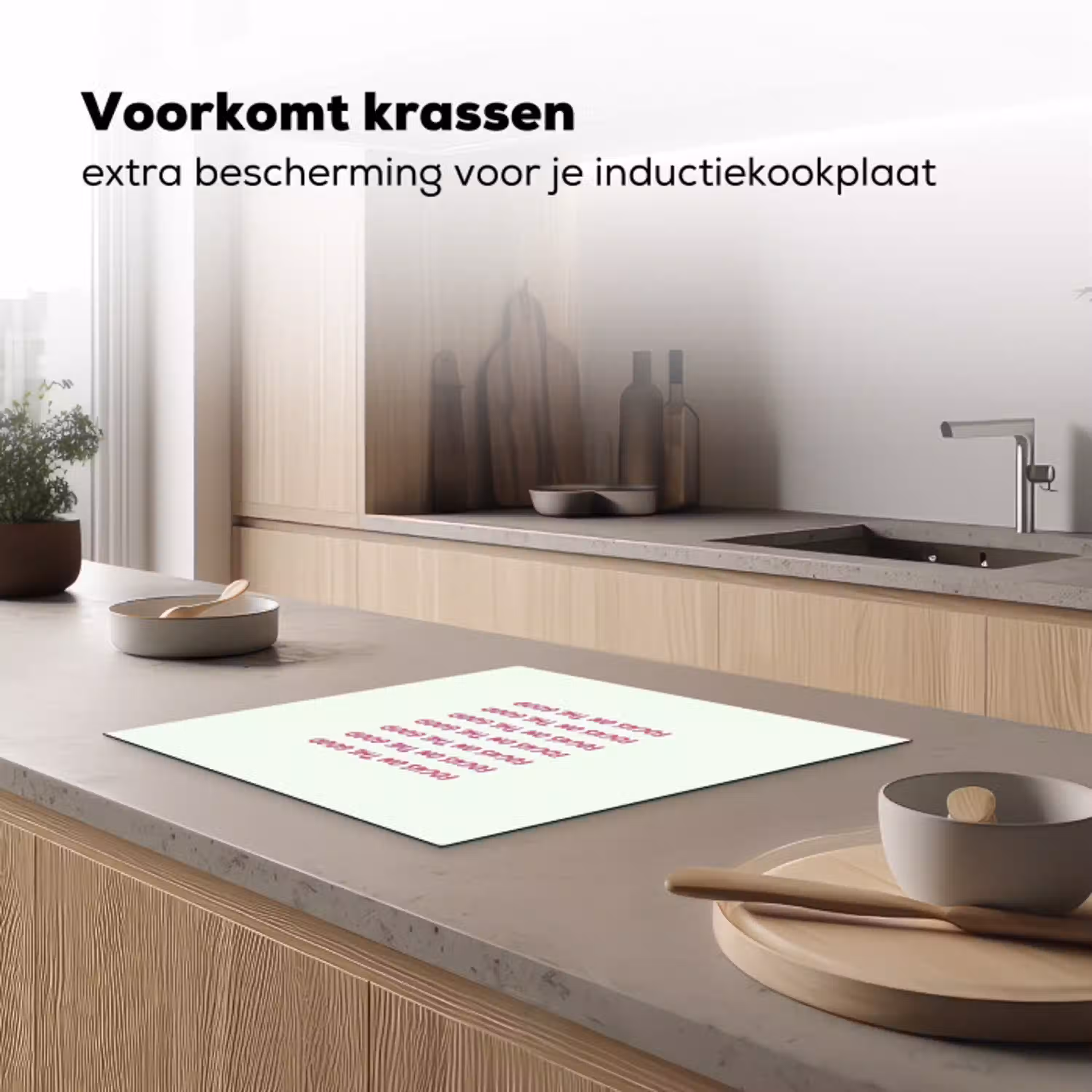 Focus on the good - Roze Inductie beschermer vinyl 3mm middel -sfeer1