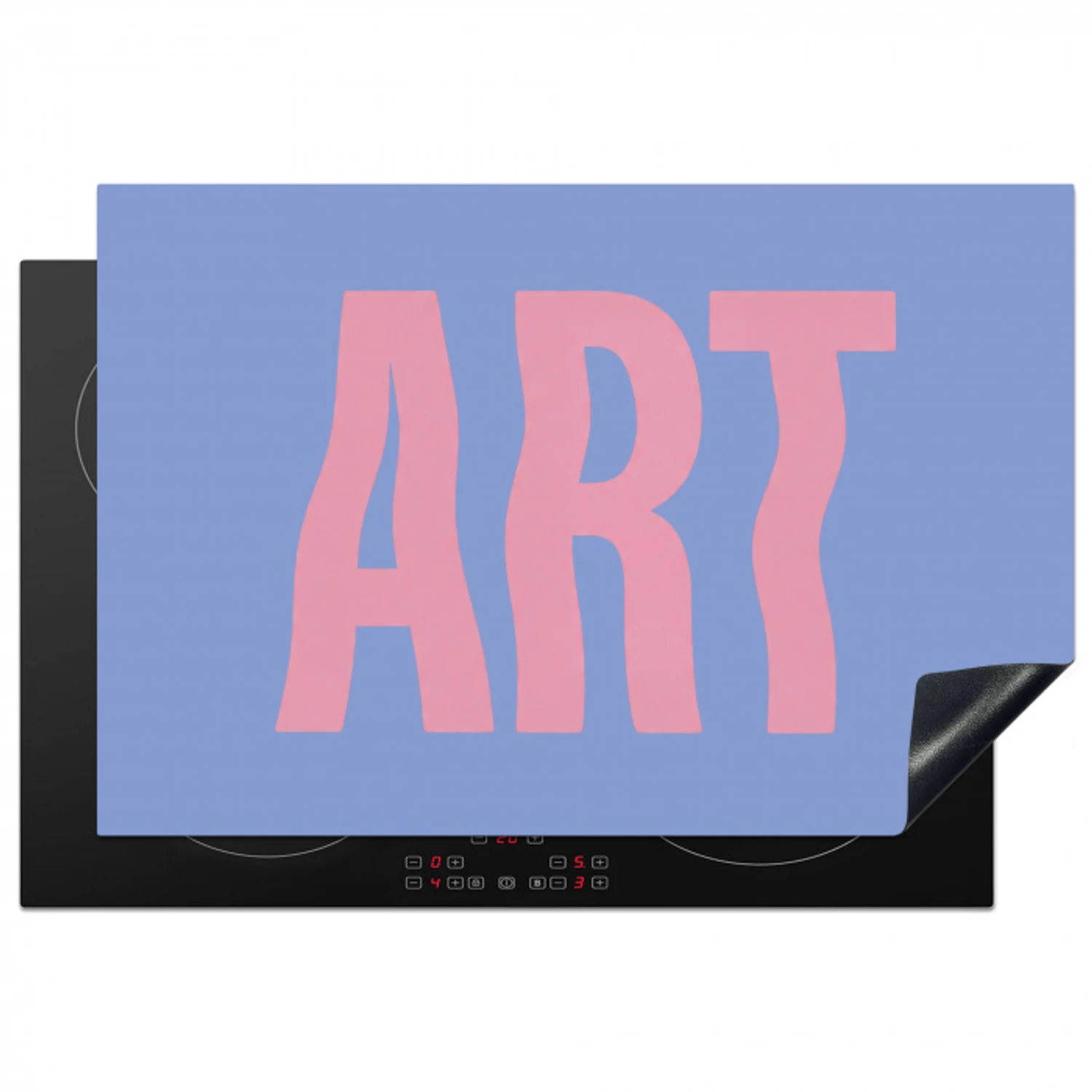 Art - Roze - Blauw Inductie beschermer vinyl 3mm klein -3d