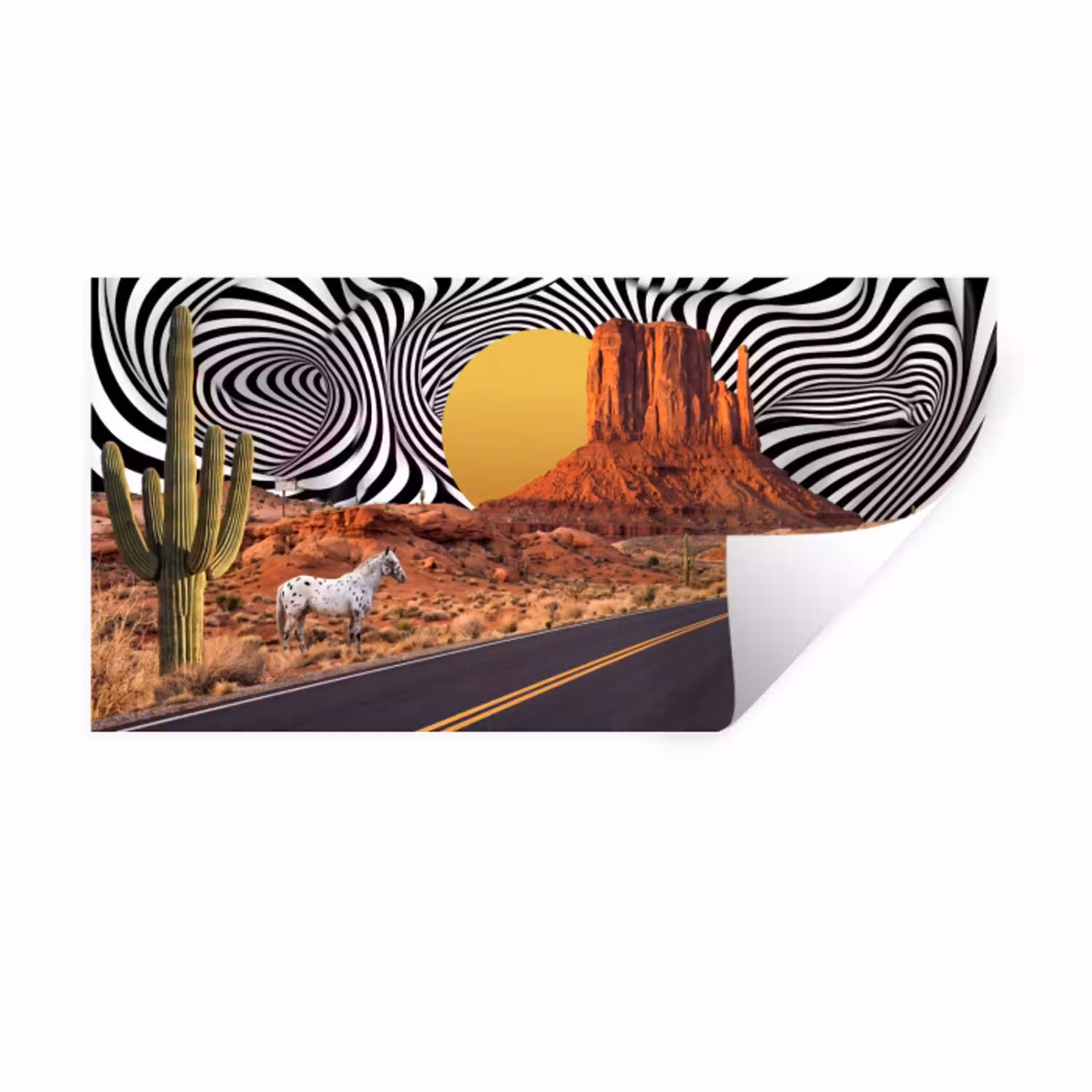 Paard - Woestijn - Natuur Muursticker klein -3d