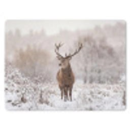 Edelhert - Bos - Sneeuw - Winter - Majestueus muismat rubber klein -3d