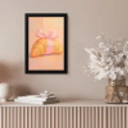 Croissant - Strik - Roze fotolijst zwart zonder passe partout klein -sfeer5