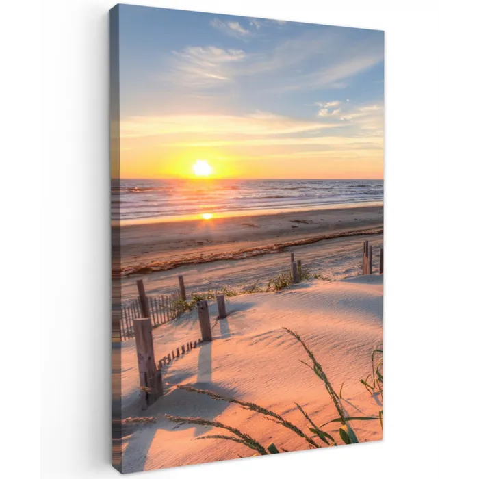 Zandpad bij Zonsondergang Tuinposter op houten frame 2 cm dik klein -3d