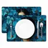 Vrouw - Bloemen - Blauw - Aesthetic - Luxe Placemat vinyl groot -zzsfeer2_Kitchenyeah-website