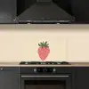 Aardbei - Minimalistisch - Rood - Fruit keuken achterwand spatscherm klein -sfeer1