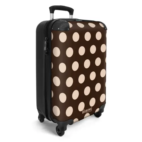 Stippen patroon in verschillende tinten bruin NBS - Handbagage koffer - Unisex middel -productfoto_3d
