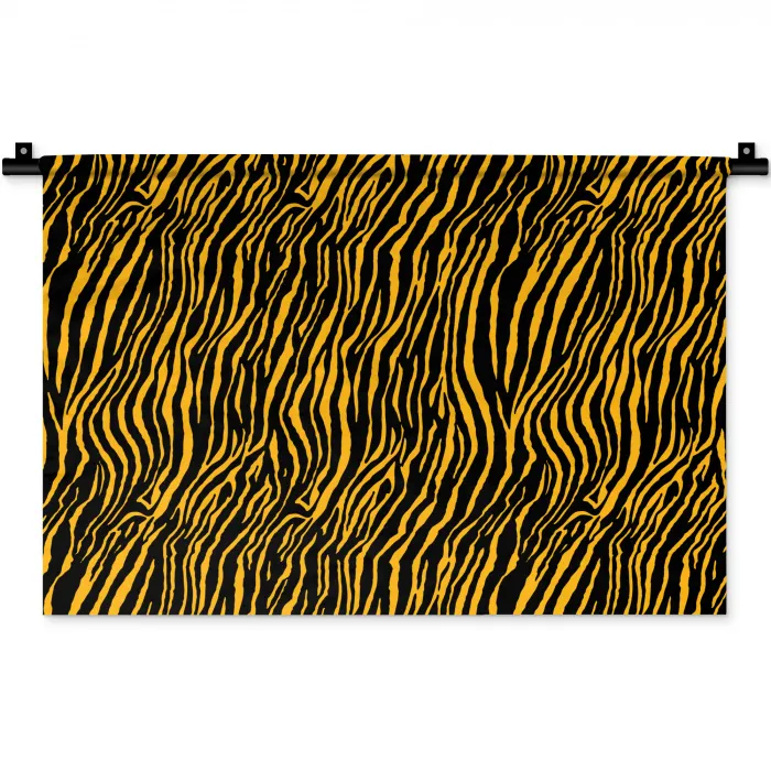 Oranje - Tijger - Zwart - Patroon Wandkleed katoen klein 269 -zz3d