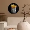 Friet - Porselein - Delfts blauw - Eten Wandcirkel plexiglas klein -sfeer1