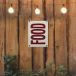 Eten - Japandi - Rood - Decoratie tuinposter los doek klein -sfeer1