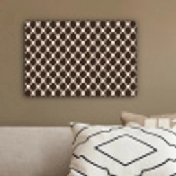 Bruin - Ruitpatroon - Geometrisch canvas 2cm klein 34 -sfeer3