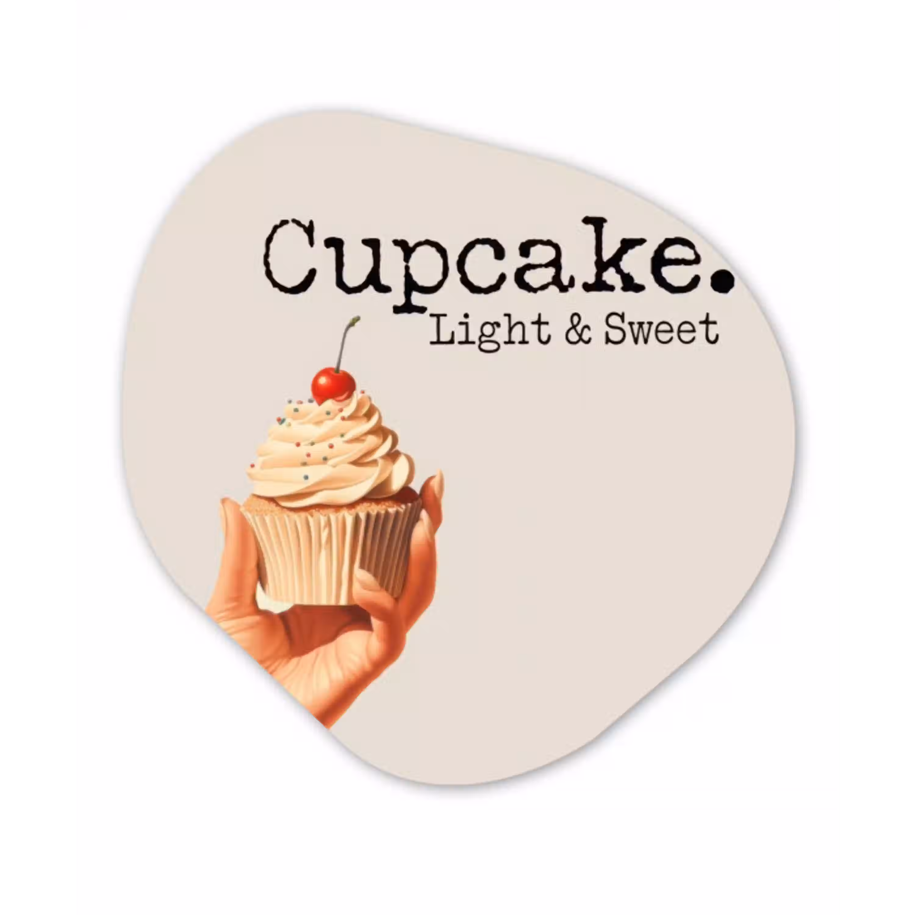 Cupcake - Zoet - Kers Wandcirkel Organisch Plexiglas middel -3d
