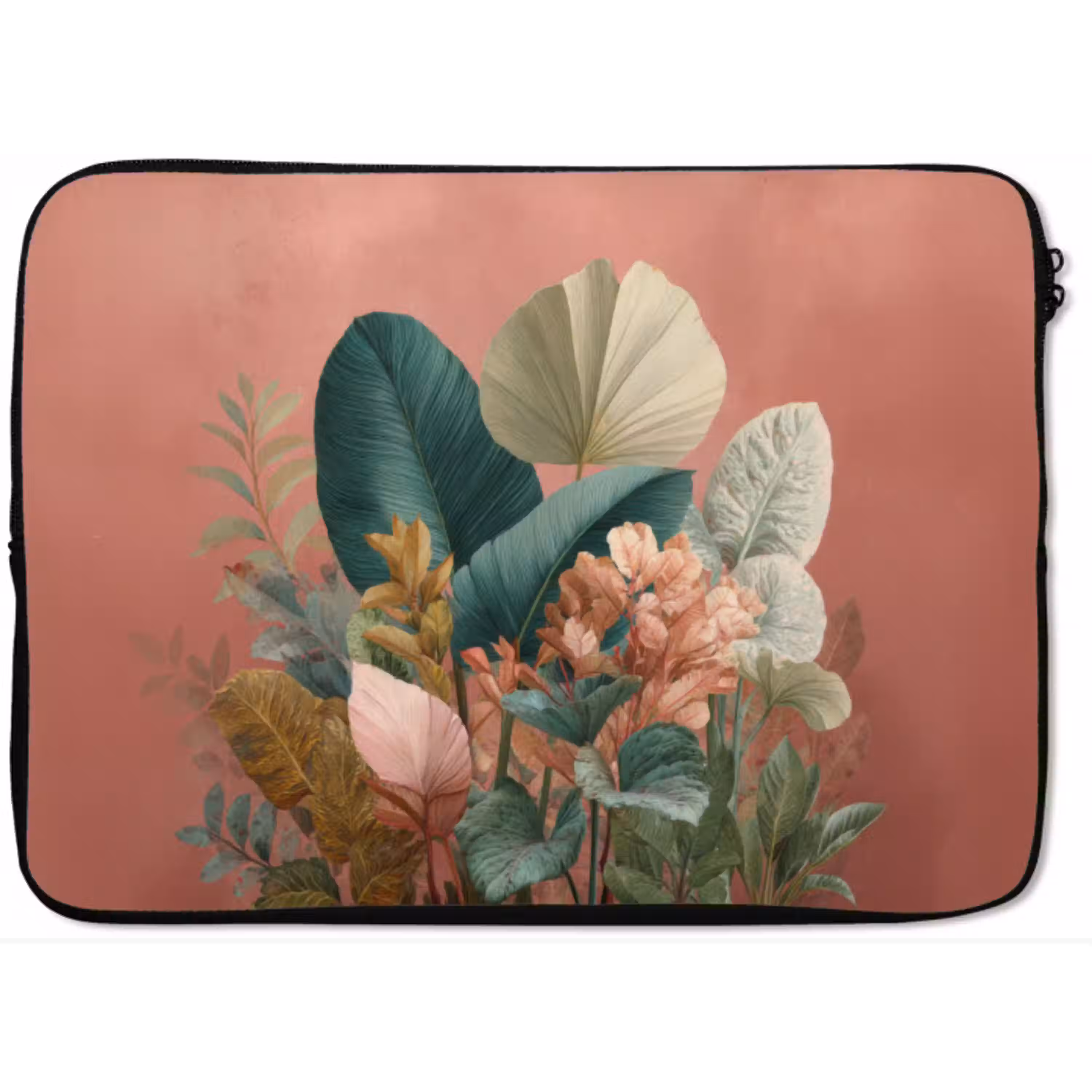 Tropische bladeren - Bloemen - Roze - groen laptophoes neopreen klein -zkaufland3dotto