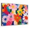 Bloemen - Kleurrijk - Stippen Textielframe zwart klein -3d