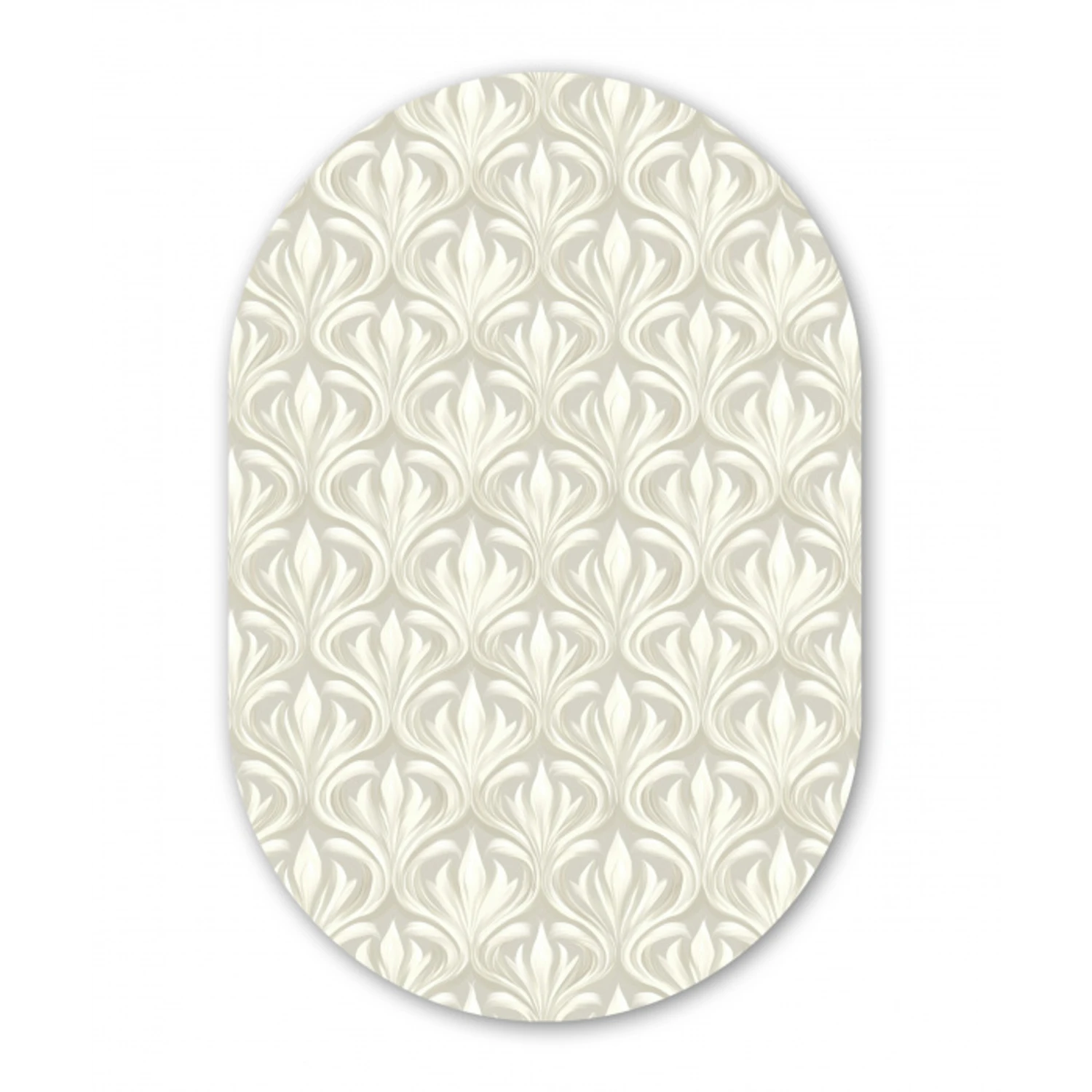 Barok - Patroon - Beige Wandcirkel Ovaal Forex klein 630 -3d