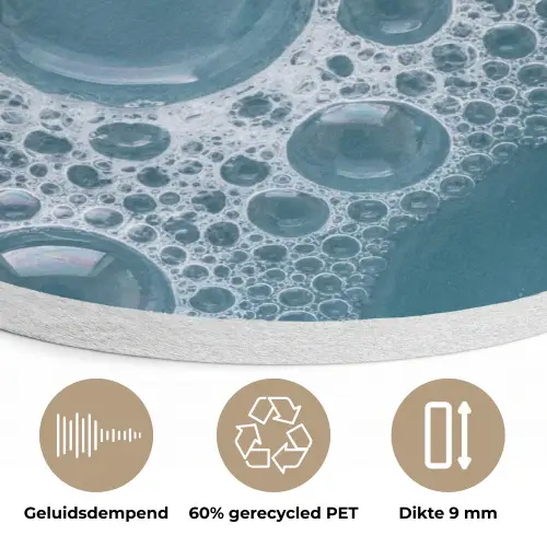 Schuim - Water - Textuur Akoestische PET Vilt - Rond klein -closeup_NL