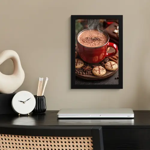 Chocolademelk - Mok - Winter - Kerst - Gezelligheid fotolijst zwart zonder passe partout klein -sfeer1