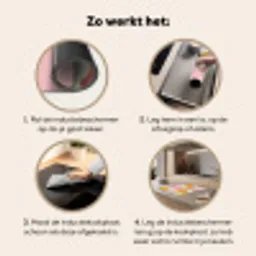 Eieren - Bloem - Roze Inductie beschermer vinyl 3mm middel -sfeer9