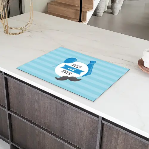 Spreuken - Quotes - Best dad ever - Vader Inductie beschermer vinyl 3mm klein -sfeer8