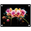 Orchidee - Graffiti - Kleurrijk - Bloemen - Abstract tuinposter los doek klein -3d