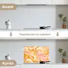 Abstract - Golvend - Oranje keuken achterwand spatscherm klein -voor_na_FR