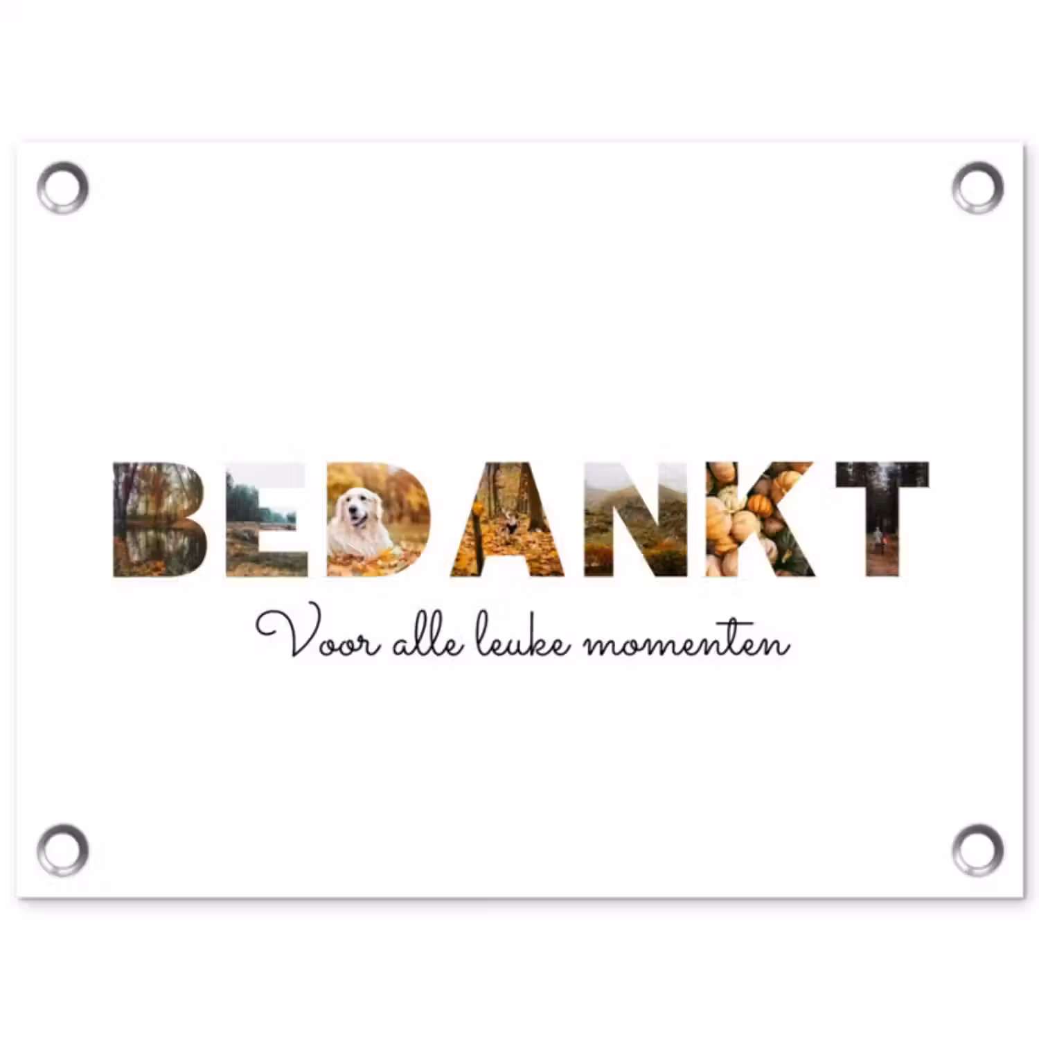 Gepersonaliseerde tuinposter - Bedankt - Lettercollage