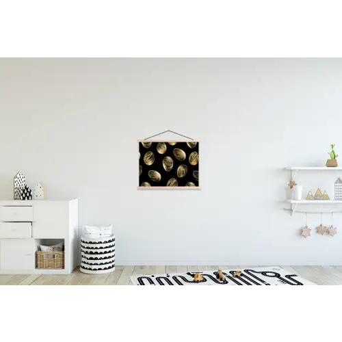 Eieren - Goud - Patroon textielposter latten blank klein -kinderkamer