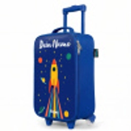 Raket - Sterren - Planeet - Ruimte Kinderkoffer - Blauw klein -productfoto_schuin