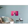 Pink - Hond - Bubbel Muursticker klein -plant