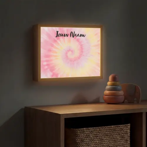 Spiraal - Pastel - Roze Light Box met batterij (Wandlamp kind) middel -sfeer5_kind