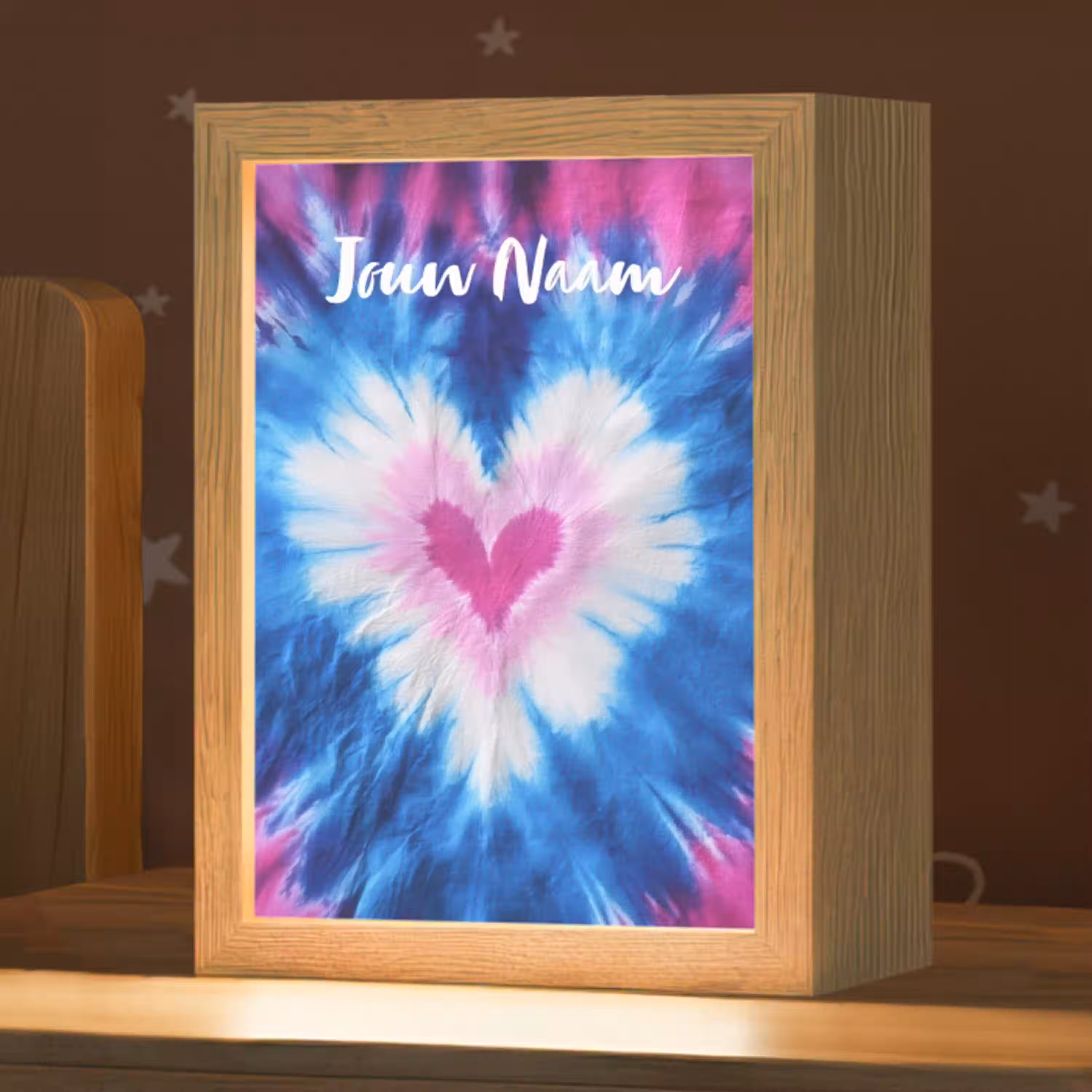 Hartje - Blauw - Tie Dye Light Box met kabel (Kinderlampje) klein -zzz_3d_website