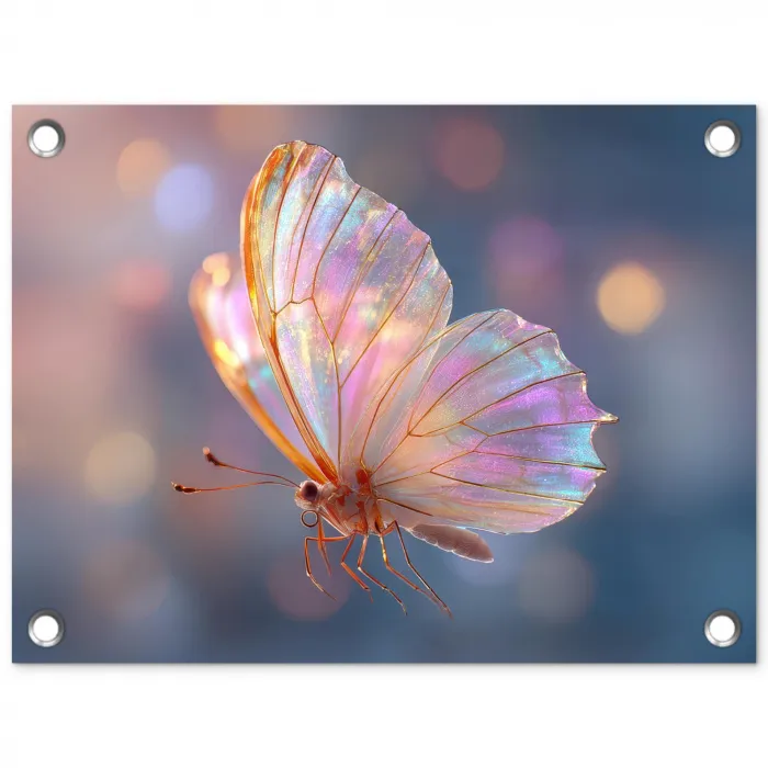 Vlinder - Vleugels - Pastel - Glinstering tuinposter los doek klein -3d