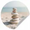 Stenen - Stapel - Zand - Zee Wandcirkel behangsticker klein -3d